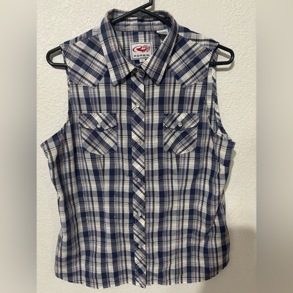 Vintage Roper Sleeveless Top-Shirt  Women’s size L Western 90s Country